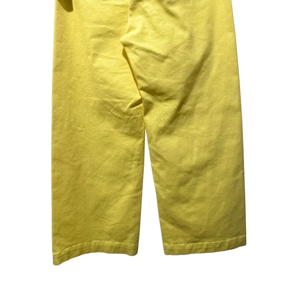 Veronica Beard Cynthia Crop Wide Leg Jeans Womens 30 Yellow Button Fly High Rise - Picture 11 of 15